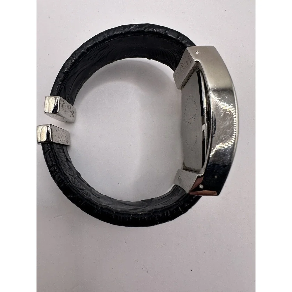 Chico's Womens Cuff Bangle Watch New Battery‎ Black Band 30MM 6.5